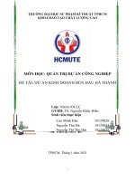 MÔN học QUẢN TRỊ dự án CÔNG NGHIỆP đề tài dự án KINH DOANH bún đậu hà THÀNH 