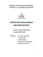 (TIỂU LUẬN) OPERATION MANAGEMENT MIDTERM REPORT  introduction about yakult 