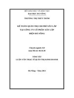 LUẬN văn kế TOÁN QUẢN TRỊ CHI PHÍ xây lắp tại CÔNG TY cổ PHẦN xây lắp điện đà NẴNG 