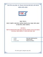 (TIỂU LUẬN) những định hướng đổi mới chương trình, sách giáo khoa giáo dục phổ thông và môn hoá học 2018 