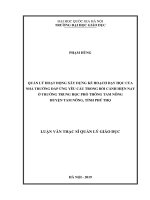 Luận văn thạc sĩ VNU UEd quản lý hoạt động xây dựng kế hoạch dạy học của nhà trường đáp ứng yêu cầu trong bối cảnh hiện nay ở trường trung học phổ thông tam nông huyện tam nông, tỉnh phú thọ 