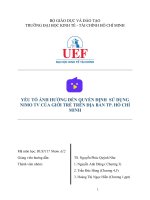 YẾU tố ẢNH HƯỞNG đến QUYẾN ĐỊNH sử DỤNG NIMO TV của GIỚI TRẺ TRÊN địa bàn TP  hồ CHÍ MINH 