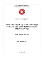 Phát triển dịch vụ ngân hàng điện tử dành cho KHCN tại ngân hàng TMCP quân đội 