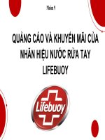 (TIỂU LUẬN) QUẢNG cáo và KHUYẾN mãi của NHÃN HIỆU nước rửa TAY LIFEBUOY 