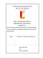 (TIỂU LUẬN) tác động của chức năng phương tiện cất trữ đến biến động thị trường vàng trong giai đoạn thế giới chịu ảnh hưởng từ khủng khoảng nền kinh tế 2008 