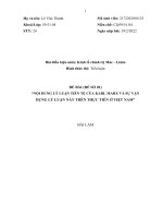 (TIỂU LUẬN) nội DUNG lý LUẬN TIỀN tệ của KARL MARX và sự vận DỤNG lý LUẬN này TRÊN THỰC TIỄN ở VIỆT NAM 