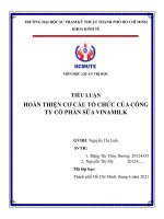 TIỂU LUẬN HOÀN THIỆN cơ cấu tổ CHỨC của CÔNG TY cổ PHẦN sữa VINAMILK 
