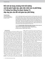 Đổi mới nội dung chương trình bồi dưỡng cán bộ quản lí giáo dục, giáo viên mầm non và phổ thông ở Trường Cao đẳng Sư phạm Quảng Trị đáp ứng yêu cầu đổi mới giáo dục phổ thông