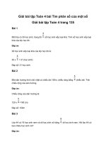 Toán lớp 4 tìm phân số của một số trang 135giải bài tập toán lớp 4 trang 135 