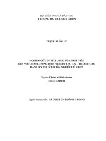 Nghiên cứu sự hài lòng của sinh viên đối với chất lượng dịch vụ đào tạo tại trường cao đẳng kỹ thuật công nghệ quy nhơn 
