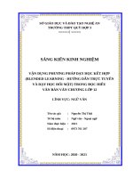 VẬN DỤNG PHƯƠNG PHÁP dạy học kết hợp 