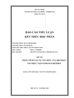 (TIỂU LUẬN) PHÂN TÍCH cơ cấu tổ CHỨC của bộ PHẬN ẩm THỰC tại PANDANUS RESORT 