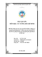 (TIỂU LUẬN) phân tích câu nói của hồ chí minh “không có gì quý hơn độc lập tự do”  giá trị của câu nói ấy đối với việc bảo vệ, giữ gìn toàn vẹn chủ quyền quốc gia dân tộc ta hiện 