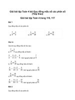 Toán lớp 4 quy đồng mẫu số các phân số (tiếp theo) trang 116giải bài tập toán lớp 4 trang 116, 117 