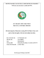 (TIỂU LUẬN) phân tích tư tưởng hồ chí minh về bảo vệ tổ quốc xã hội chủ nghĩa  liên hệ trách nhiệm bản thân  