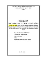 (TIỂU LUẬN) phân tích hai phương pháp sản xuất giá trị thặng dư và giá trị thăng dư siêu ngạchý nghĩa của việc nghiên cứu vấn đề này đối với việc phát triển nền kinh tế nước ta hiện nay 