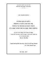 Luận văn thạc sĩ VNU UEd tương quan giữa phong cách làm cha mẹ với sự tự đánh giá bản thân của học sinh trung học phổ thông 