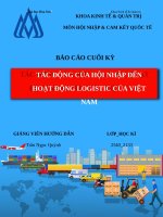 (TIỂU LUẬN) tác ĐỘNG của hội NHẬP đến HOẠT ĐỘNG LOGISTIC của VIỆT NAM 