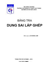 Bảng tra dung sai lắp ghép - Lê Hoàng Lâm