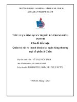 Tiểu luận Quản trị rủi ro trong kinh doanh: Quản trị rủi ro thanh khoản tại ngân hàng thương mại cổ phần Á Châu