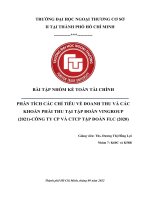 (TIỂU LUẬN) PHÂN TÍCH các CHỈ TIÊU về DOANH THU và các KHOẢN PHẢI THU tại tập đoàn VINGROUP (2021)  CÔNG TY CP và CTCP tập đoàn FLC (2020) 