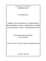 NGHIÊN CỨU SỰ HÀI LỊNG CỦA KHÁCH HÀNG ĐỐI VỚI DỊCH VỤ CHO VAY TIÊU DÙNG CÁ NHÂN TẠI NGÂN HÀNG Á CHÂU - CHI NHÁNH ĐÀ NẴNG