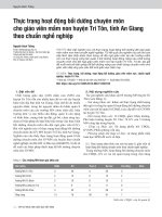 Thực trạng hoạt động bồi dưỡng chuyên môn cho giáo viên mầm non huyện Tri Tôn, tỉnh An Giang theo chuẩn nghề nghiệp