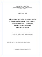 XÂY DỰNG CHIẾN lược KINH DOANH bảo HIỂM PHI NHÂN THỌ tại TỔNG CÔNG TY bảo HIỂM bảo VIỆT GIAI đoạn 2010 đến năm 2015 và tầm NHÌN đến năm 2025 