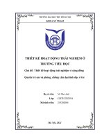 (TIỂU LUẬN) THIẾT kế HOẠT ĐỘNG TRẢI NGHIỆM ở TRƯỜNG TIỂU học chủ đề thiết kế hoạt động trải nghiệm vì cộng đồng quyền trẻ em và phòng, chống xâm hại tình dục ở trẻ 