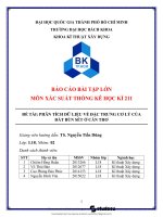 Báo cáo bài tập lớn  môn xác suất thống kê học kì 21 