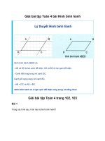 Toán lớp 4 hình bình hành trang 102giải bài tập toán lớp 4 trang 102, 103 