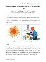 Khoa học lớp 4 bài 49 ánh sáng và việc bảo vệ đôi mắtgiải bài tập khoa học lớp 4 trang 98 