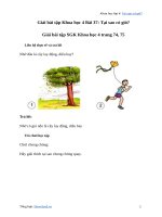 Khoa học lớp 4 bài 37 tại sao có giógiải bài tập khoa học lớp 4 trang 74 