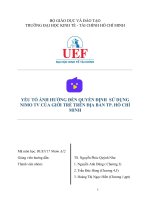 YẾU tố ẢNH HƯỞNG đến QUYẾN ĐỊNH sử DỤNG NIMO TV của GIỚI TRẺ TRÊN địa bàn TP  hồ CHÍ MINH 