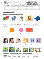 ĐỀ THI TIẾNG ANH lơp 2  HKI 2022 2023 