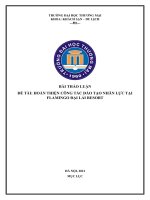 HOÀN THIỆN CÔNG tác đào tạo NHÂN lực tại FLAMINGO đại lải RESORT 