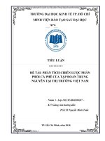 (TIỂU LUẬN) TIỂU LUẬN  PHÂN TÍCH CHIẾN lược PHÂN PHỐI cà PHÊ của tập đoàn TRUNG NGUYÊN tại THỊ TRƯỜNG VIỆT NAM 