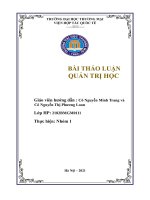 Nghiên cứu tình huống liên quan đến nhà quản trị tại một doanh nghiệp   phân tích và đưa ra giải pháp giải quyết tình huống đó 