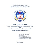 Lý luận của chủ nghĩa mác – lênin về giai cấp công nhân và sự vận dụng của đảng trong xây dựng và phát triển giai cấp công nhân việt nam hiện nay 