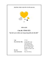 (TIỂU LUẬN) TIỂU LUẬN chủ đề TÌNH yêu sự tích cực và tiêu cực trong trong tình yêu lứa đôi 