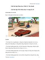 Khoa học lớp 4 bài 41 âm thanhgiải bài tập khoa học lớp 4 trang 82 