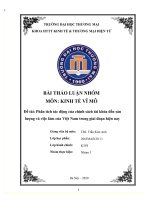 (TIỂU LUẬN) THẢO LUẬN NHÓM môn KINH tế vĩ mô đề tài phân tích tác động của chính sách tài khóa đến sản lượng và việc làm của việt nam trong giai đoạn hiện nay 