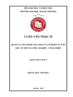 Quản lý tài chính tại công ty cổ phần tư vấn đầu tư mỏ và công nghiệp   vinacomin 