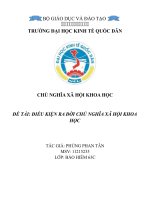 CHỦ NGHĨA xã hội KHOA học đề tài  điều KIỆN RA đời CHỦ NGHĨA xã hội KHOA học 