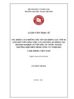 Tác động của những yếu tố tạo động lực tới doanh nghiệp có vốn đầu tư nước ngoài 