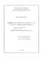 Luận văn thạc sĩ HUS nghiên cứu đánh giá chất lượng và xử lý nước sông thương 