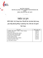 (TIỂU LUẬN) tiểu luận môn học kỹ năng giao tiếp đề tài sự khác biệt trong giao tiếp phương đông và phương tây ( liên hệ với người việt nam) 