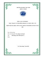 (TIỂU LUẬN) TIỂU LUẬN CUỐI KHOÁ THỰC TRẠNG về TÌNH HÌNH STRESS cùa NHÂN VIÊN y tế BỆNH VIỆN đa KHOA TIỀN GIANG TRONG TÌNH HÌNH COVID 19 năm 2021 