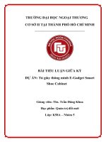 BÀI TIỂU LUẬN GIỮA kỳ dự án tủ giày thông minh e gadget smart shoe cabinet 