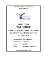 (Khóa luận tốt nghiệp) Kế toán tiền gửi ngân hàng tại Công ty TNHH Dệt Thiên Kiều